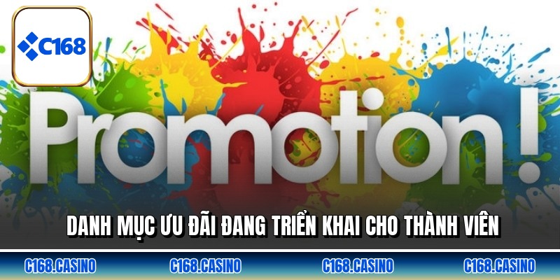 Danh mục ưu đãi đang triển khai cho thành viên